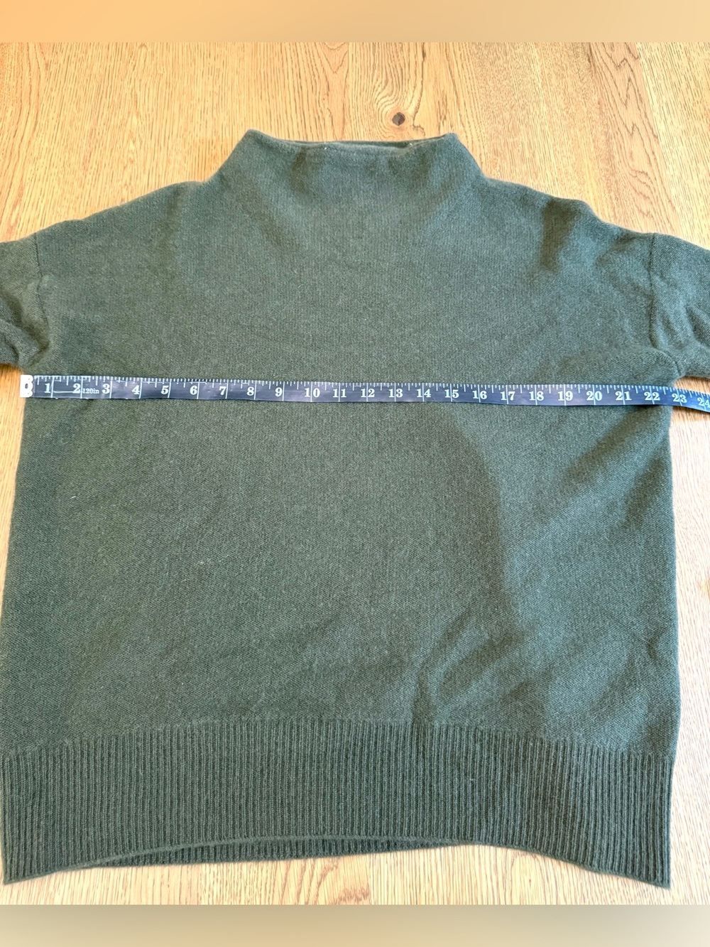 Vince Funnel Neck Sweater Olive Green Knit Relaxed Fit Long Sleeve S - Picture 3 of 11